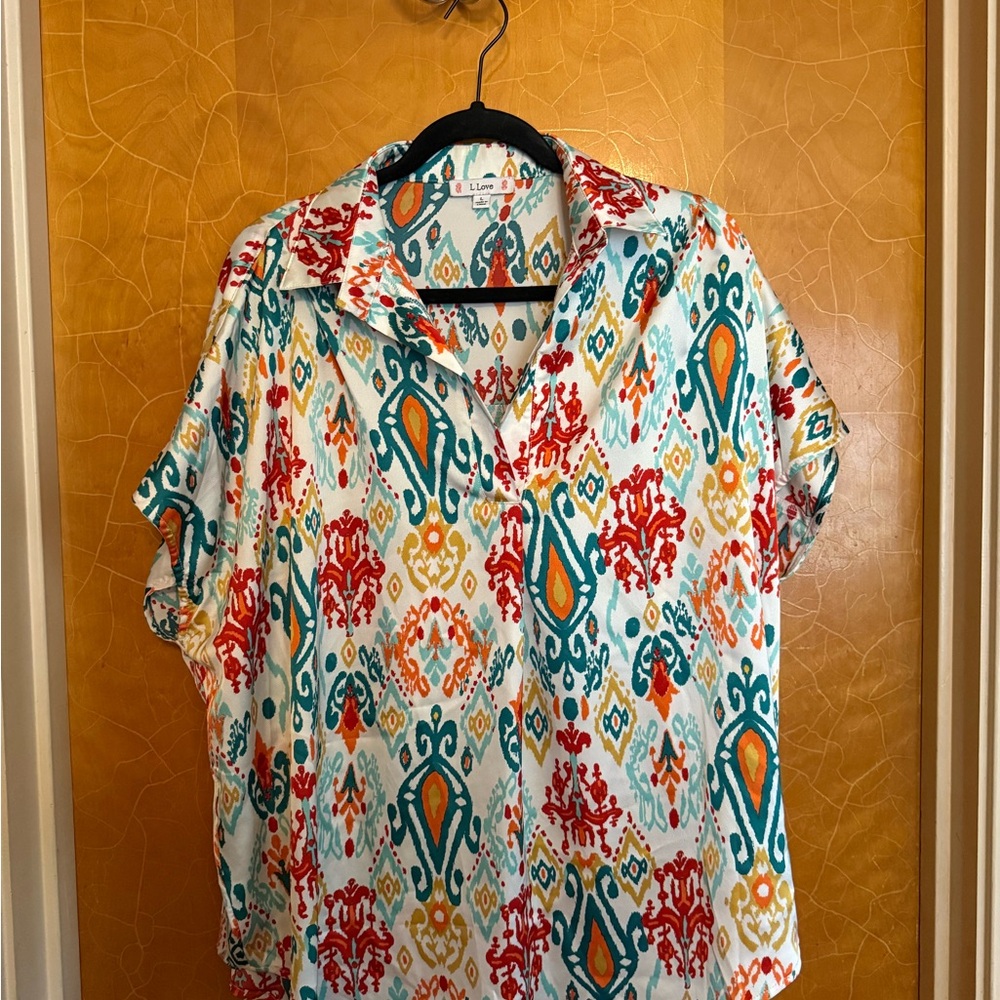 Colorful Patterned Button Down Shirt